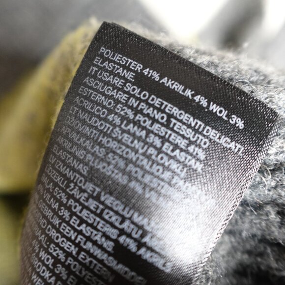 Pringle H&M Womens Sweater Small Gray Argyle Turtleneck Oversized - Picture 3 of 10